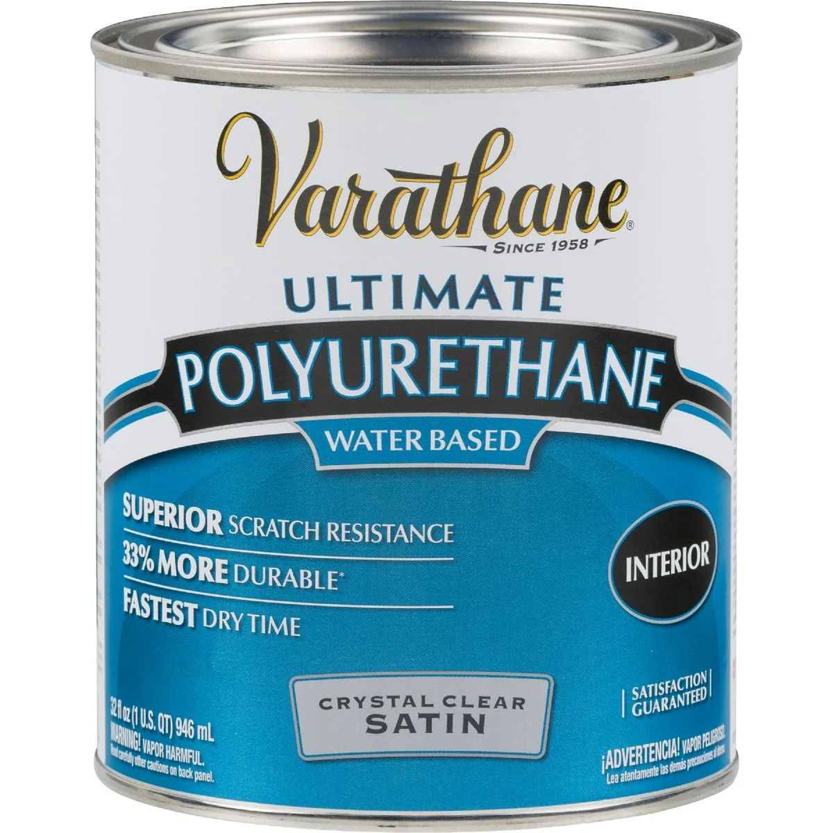 Selected Varathane Satin Low Odor Water Based Interior Polyurethane 1Qt. Professional