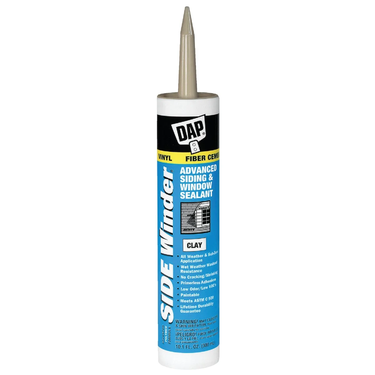 Stylish DAP Side Winder 10.1 Oz. Advanced Siding Window Polymer Sealant Clay Breathable