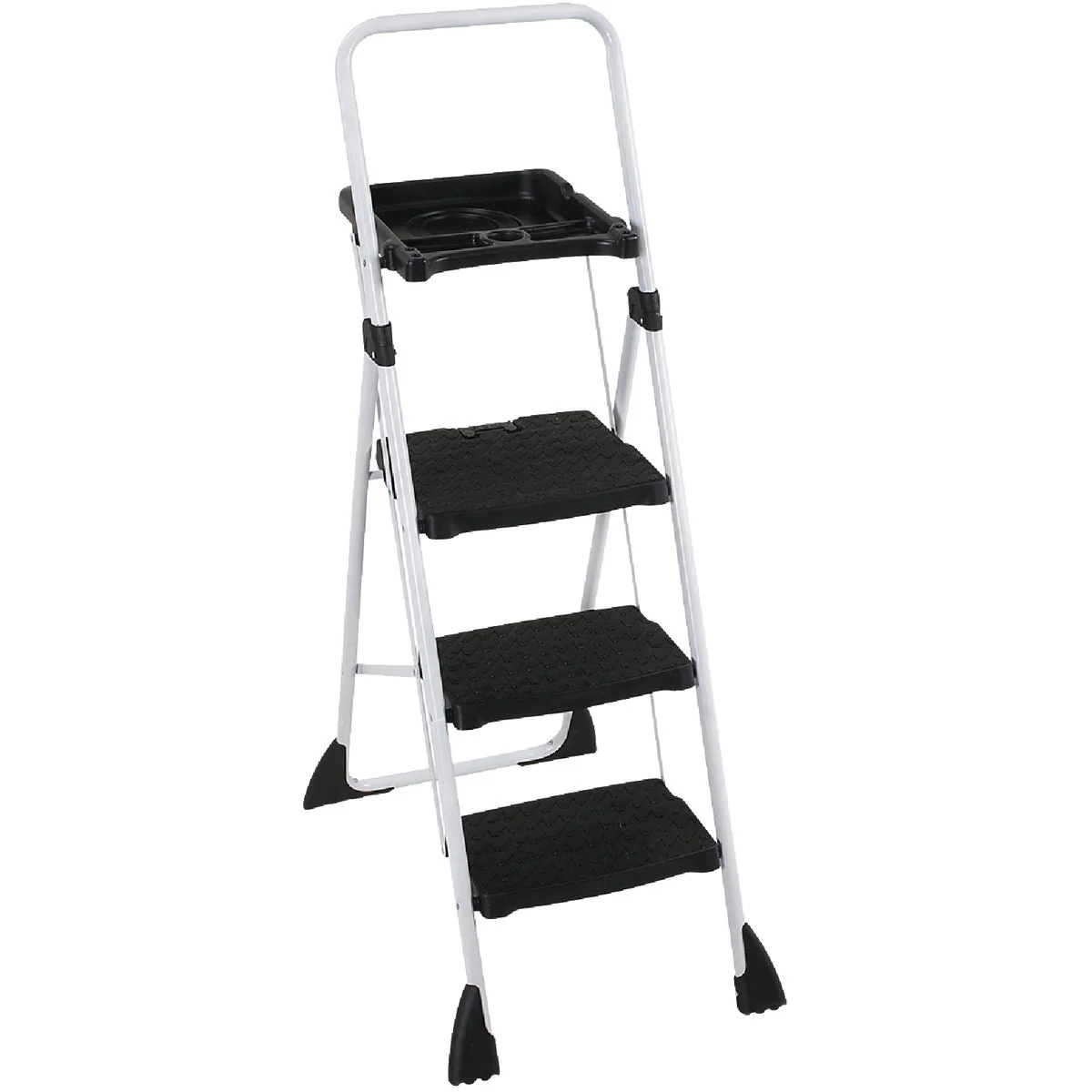 Soft Cosco TriStepPlus Tubular Steel Platform Ladder with 225 Lb. Load Capacity Type II Ladder Rating Efficient
