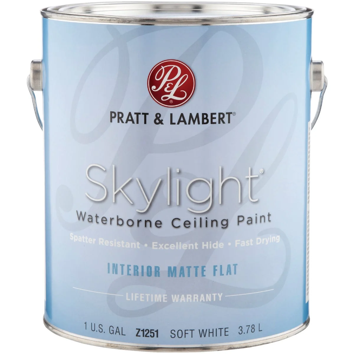 Reliable Pratt Lambert Skylight Latex Matte Flat Ceiling Paint Soft White 1 Gal. Fine