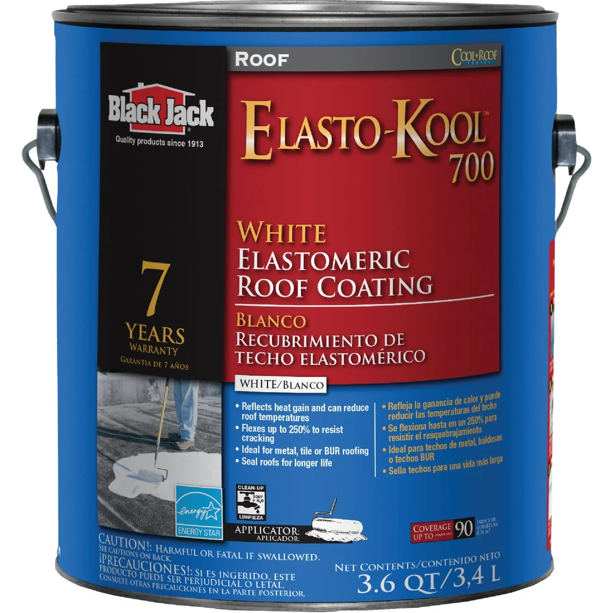 Classic Black Jack Elasto-Kool 700 1 Gal. 7-Year White Siliconized Elastomeric Coating Casual