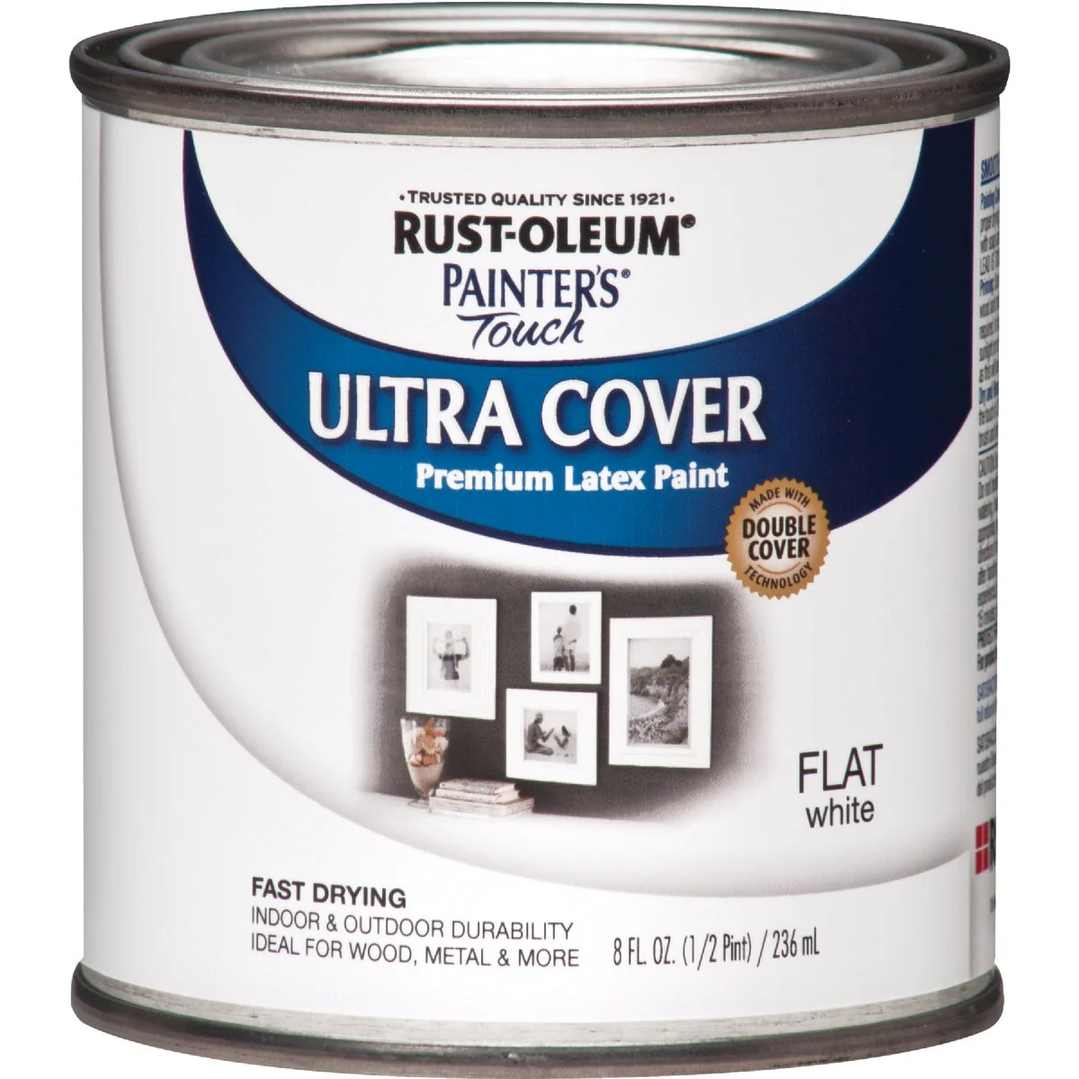 Detailed Rust-Oleum Painter’s Touch 2X Ultra Cover Premium Latex Paint Flat White 1 2 Pt. Contemporary
