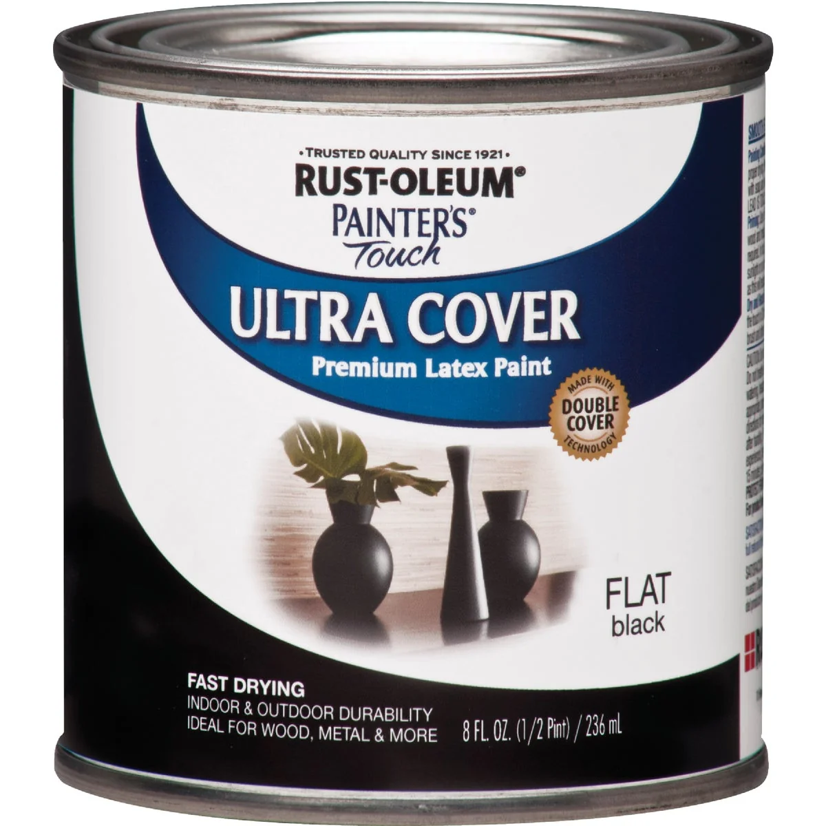 Advanced Rust-Oleum Painter’s Touch 2X Ultra Cover Premium Latex Paint Flat Black 1 2 Pt. Practical