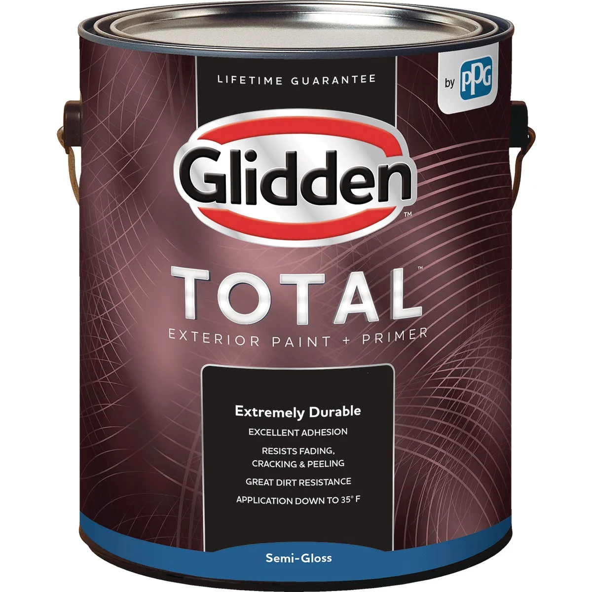 Superior Glidden Total Exterior Paint Primer Semi-Gloss White Pastel Base 1 Gallon Elite