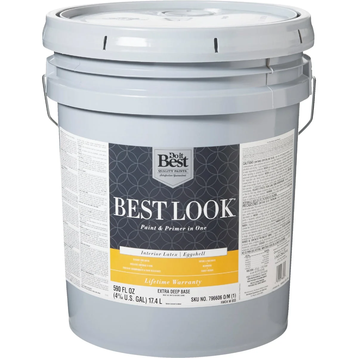 Next-Generation Look Latex Paint Primer In One Eggshell Interior Wall Paint Extra Deep Base 5 Gal. High-Performance