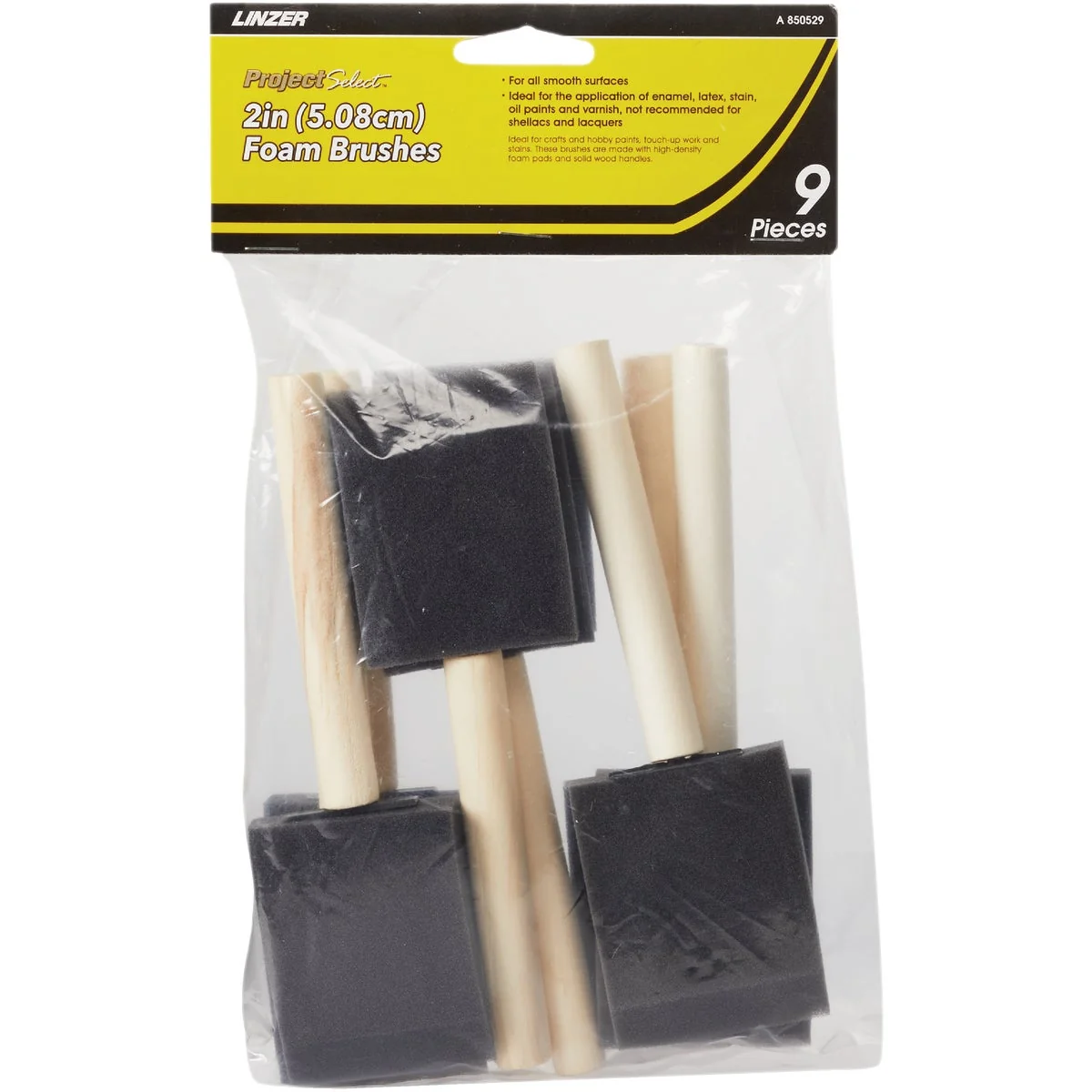Expertly Made Linzer Project Select High Density Closed Foam Brush Set 9-Pack High-Quality
