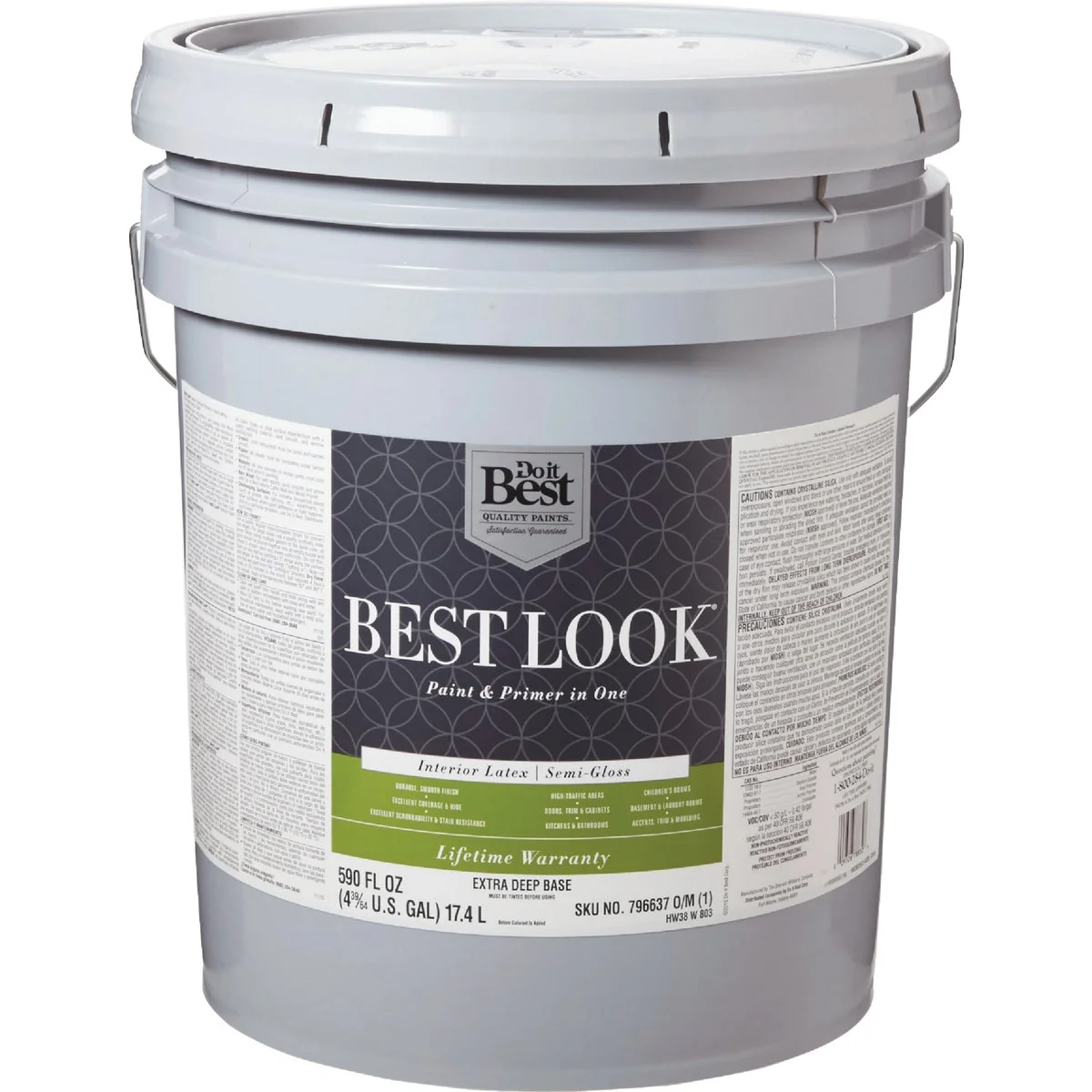 User-Friendly Look Latex Paint Primer In One Semi-Gloss Interior Wall Paint Extra Deep Base 5 Gal. High-End