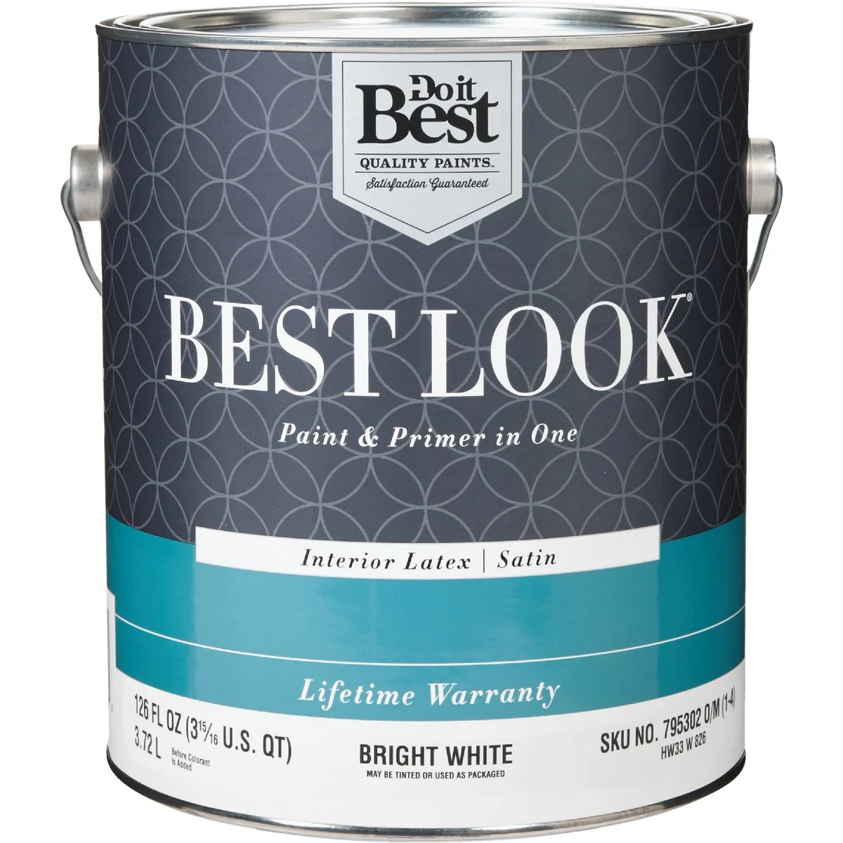 Secure Look Latex Paint Primer In One Satin Interior Wall Paint Bright White 1 Gal. Advanced