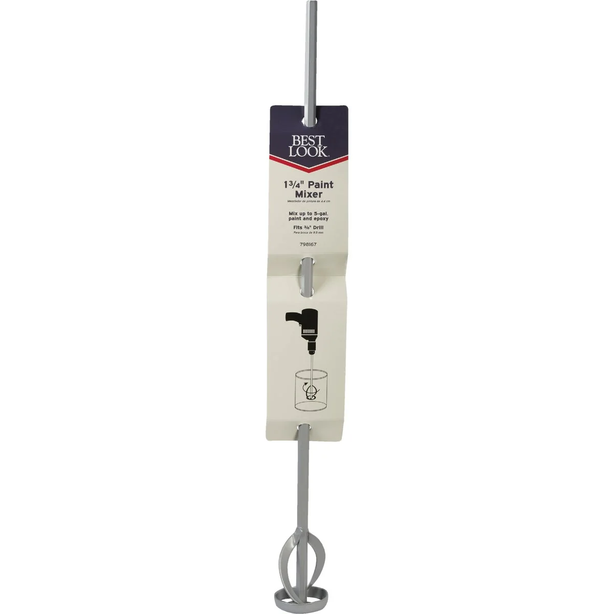 Natural Look 5 Gal. 19 In. x 1-3 4 In. Steel Spiral Mixer Refined