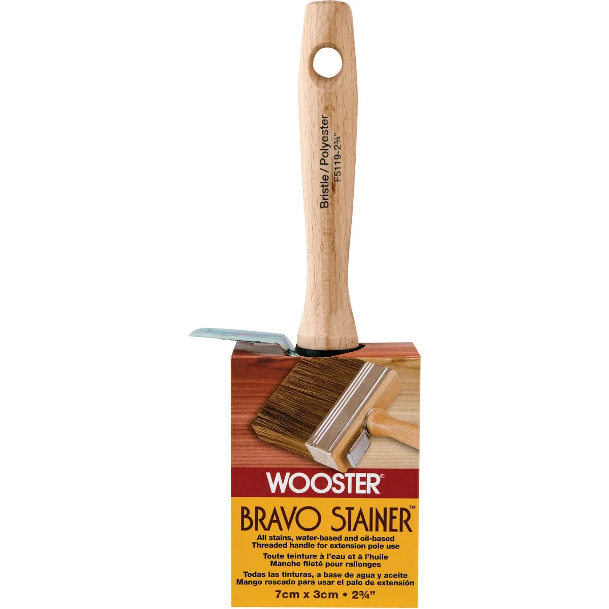Quality Wooster Bravo Stainer 2-3 4 In. Bristle Brush Crafted