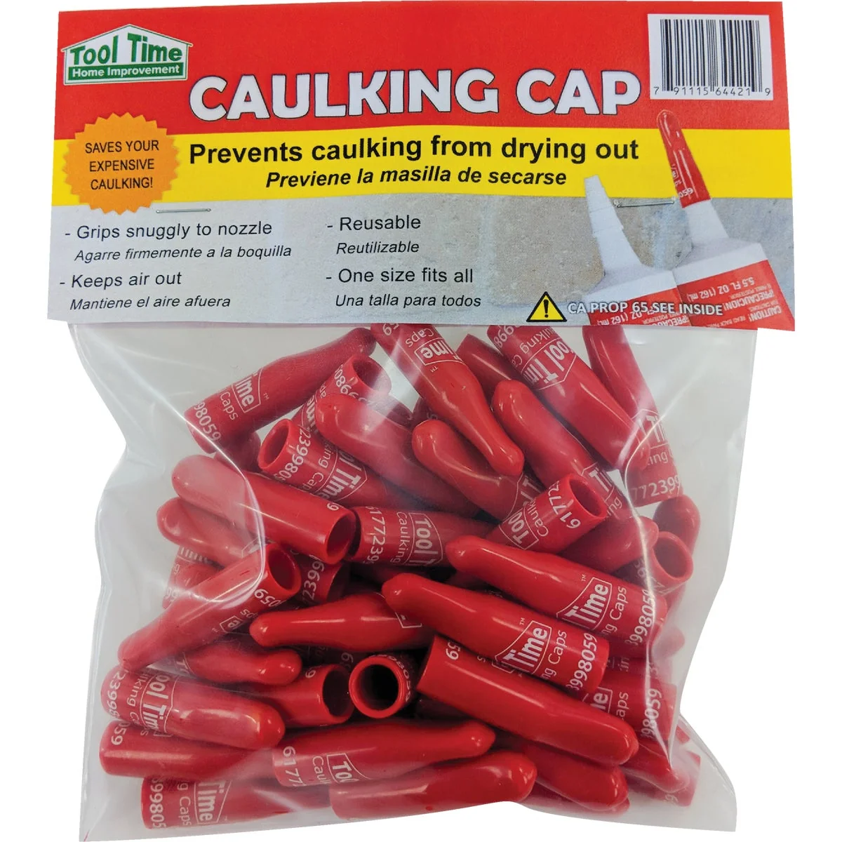 Excellent Tool Time Vinyl Caulking Cap 50-Count Reusable