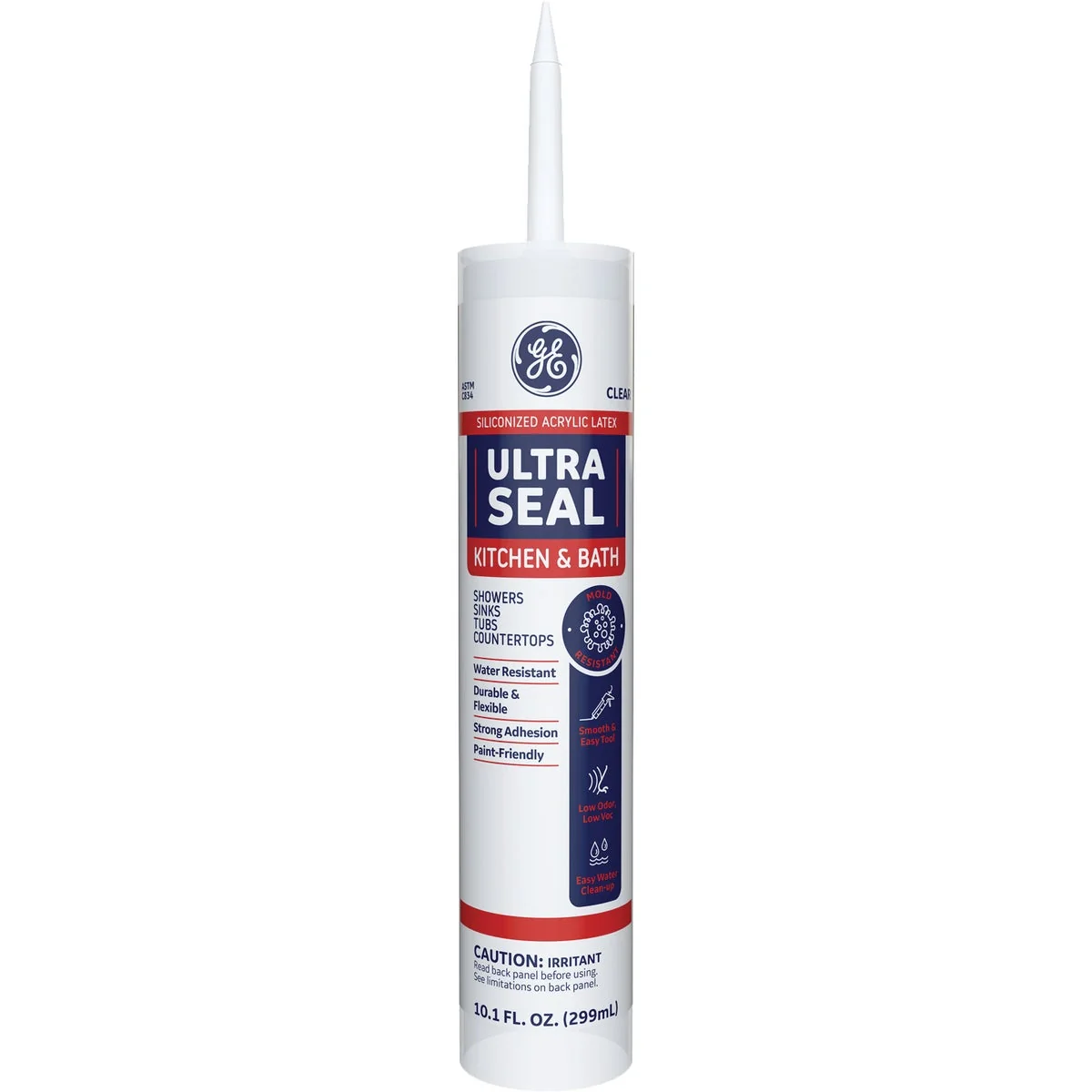 Optimized GE Ultra Seal 10.1 Oz. Clear Siliconized Acrylic Latex Kitchen Bath Caulk High-Quality
