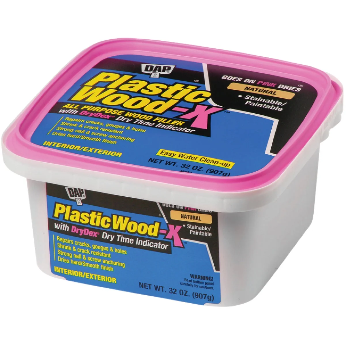 Environmentally Friendly Dap Plastic Wood-X 32 Oz. All Purpose Wood Filler with DryDex Dry Time Indicator User-Friendly