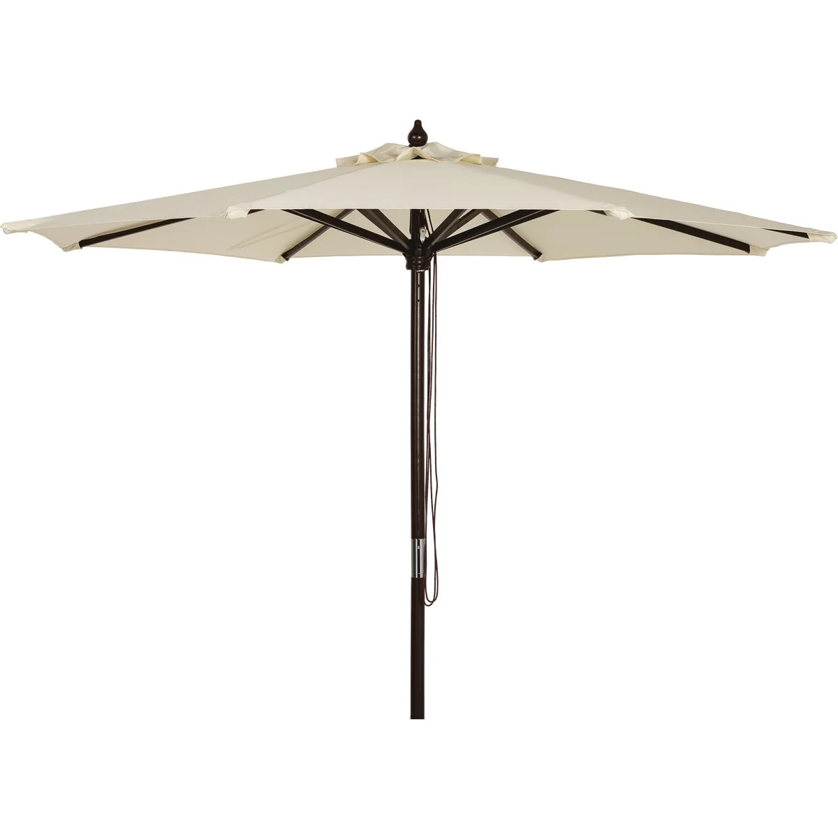 Detailed Outdoor Expressions 7.5 Ft. Pulley Cream Market Patio Umbrella with Chrome Plated Hardware Prestigious