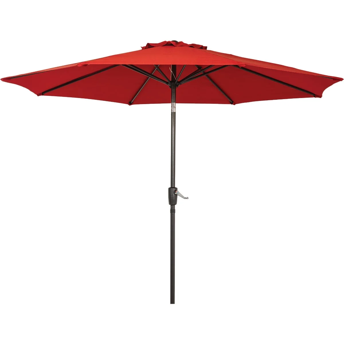 Durable Outdoor Expressions 9 Ft. Aluminum Tilt Crank Crimson Red Patio Umbrella Organic