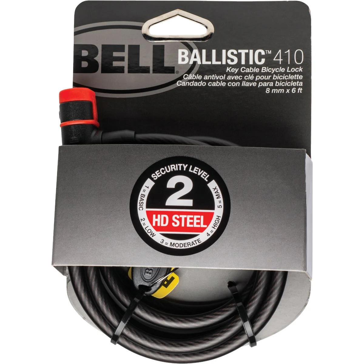 Sustainable Bell Sports Ballistic 410 6 Ft. x 8mm Braided Steel Cable Bicycle Key Lock Carefully Designed