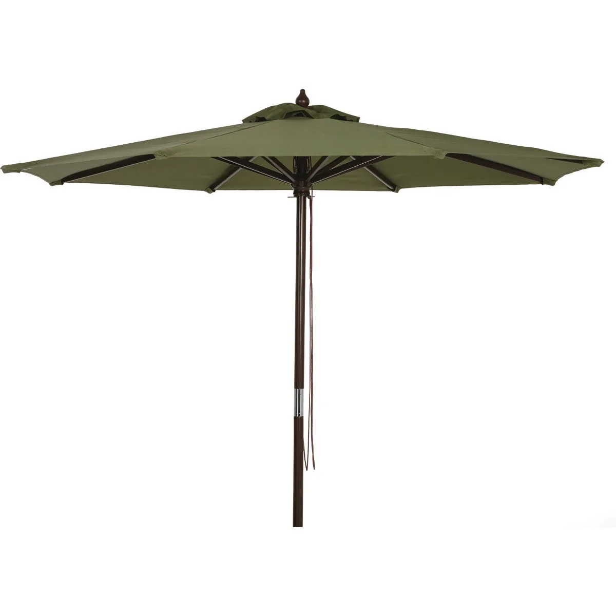 Premium Outdoor Expressions 7.5 Ft. Pulley Heather Green Market Patio Umbrella with Chrome Plated Hardware Selected