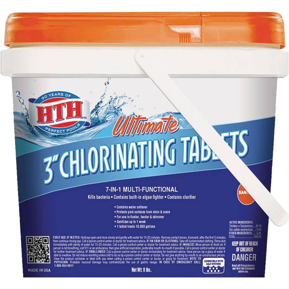 Superior HTH 3 In. 8 Lb. Chlorine Tablet Environmentally Friendly