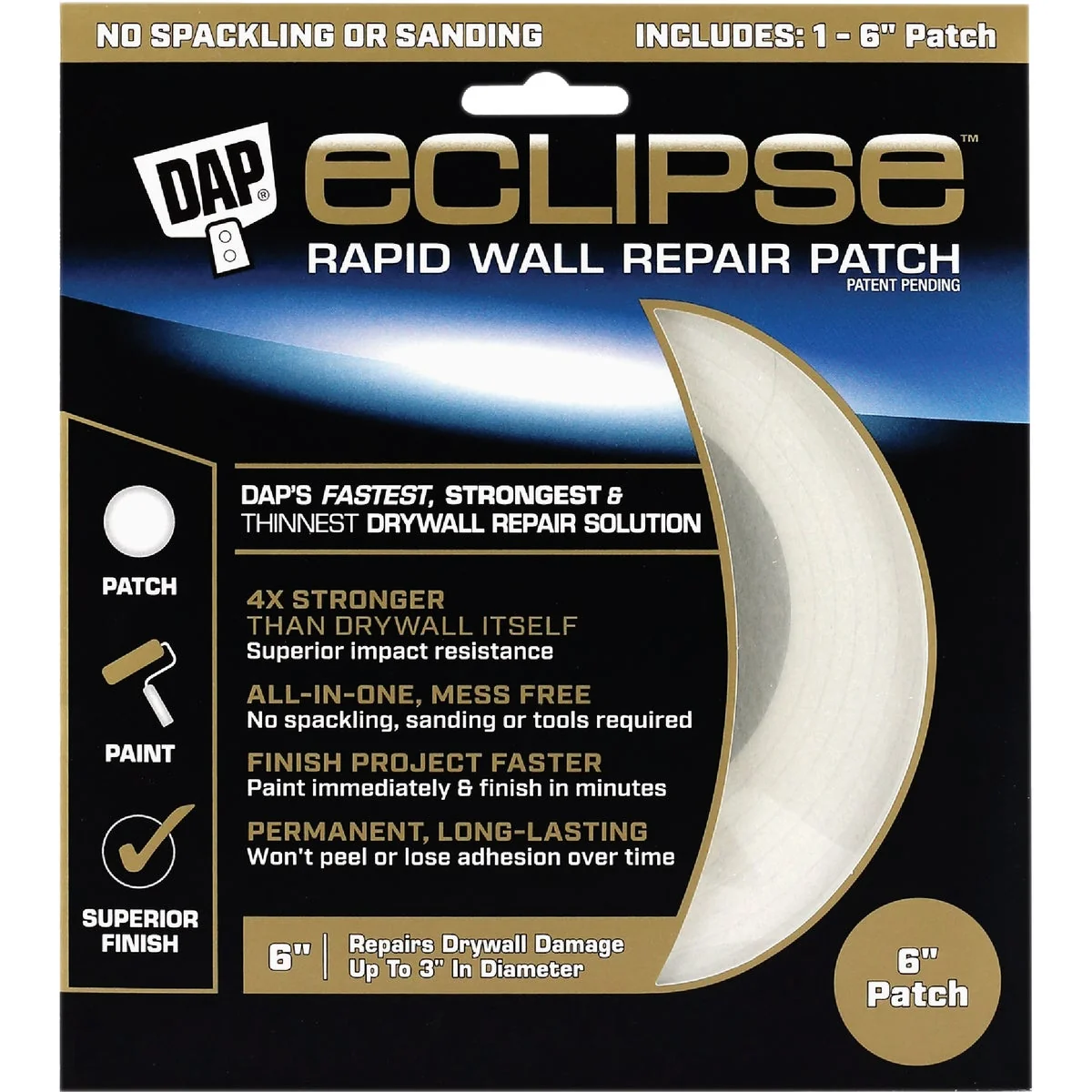 User-Friendly DAP Eclipse 6 In. Rapid Wall Repair Patch Genuine