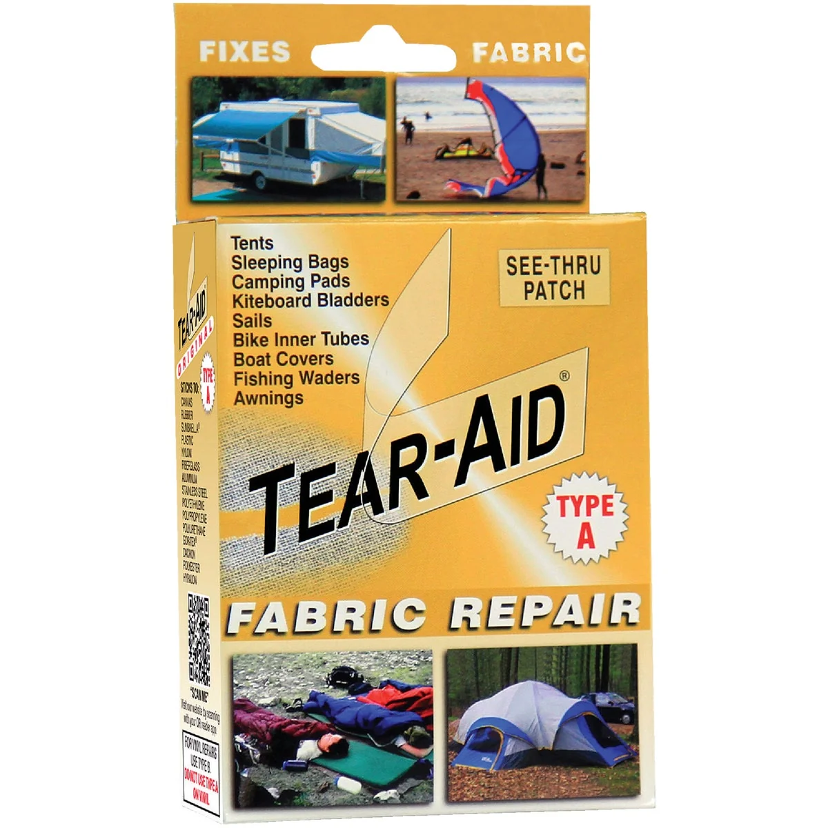Official Tear-Aid Transparent Tent Multi-Use Fabric Repair Kit Contemporary