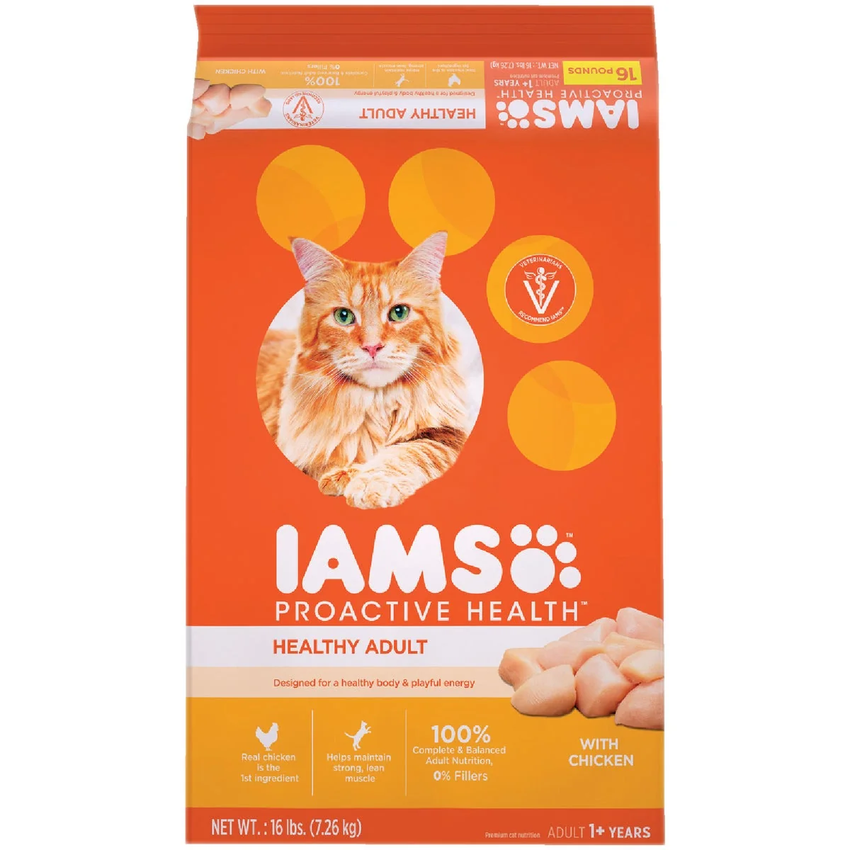 High-Quality Iams Proactive Health 16 Lb. Chicken Flavor Adult Dry Cat Food Superior