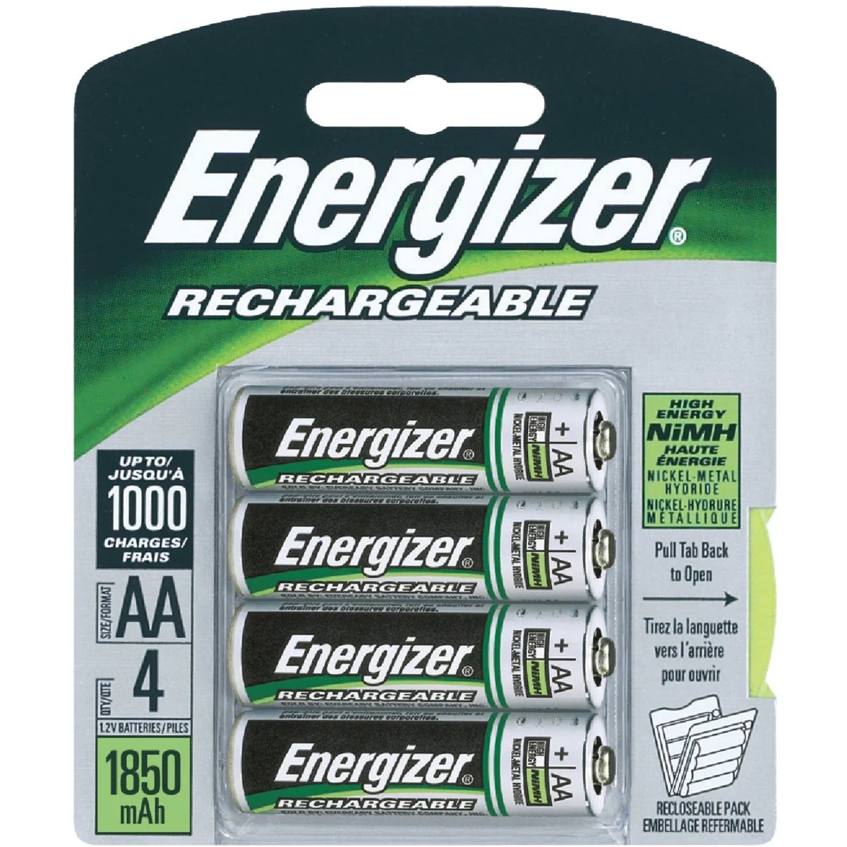 Dependable Energizer Power Plus AA Rechargeable Battery 4-Pack Contemporary