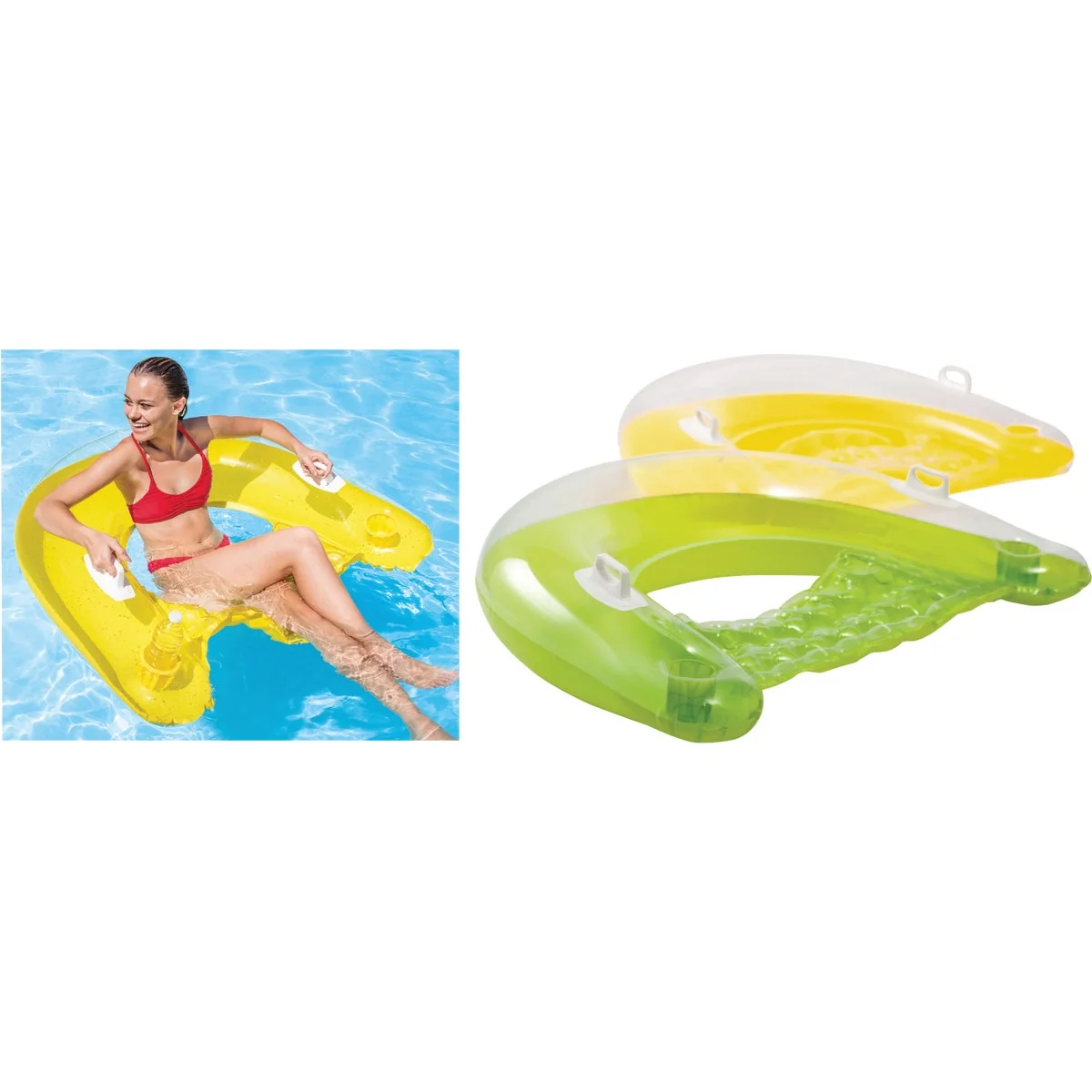 Official Intex Sit N Float 60 In. x 39 In. Floating Lounge Chair Minimalist