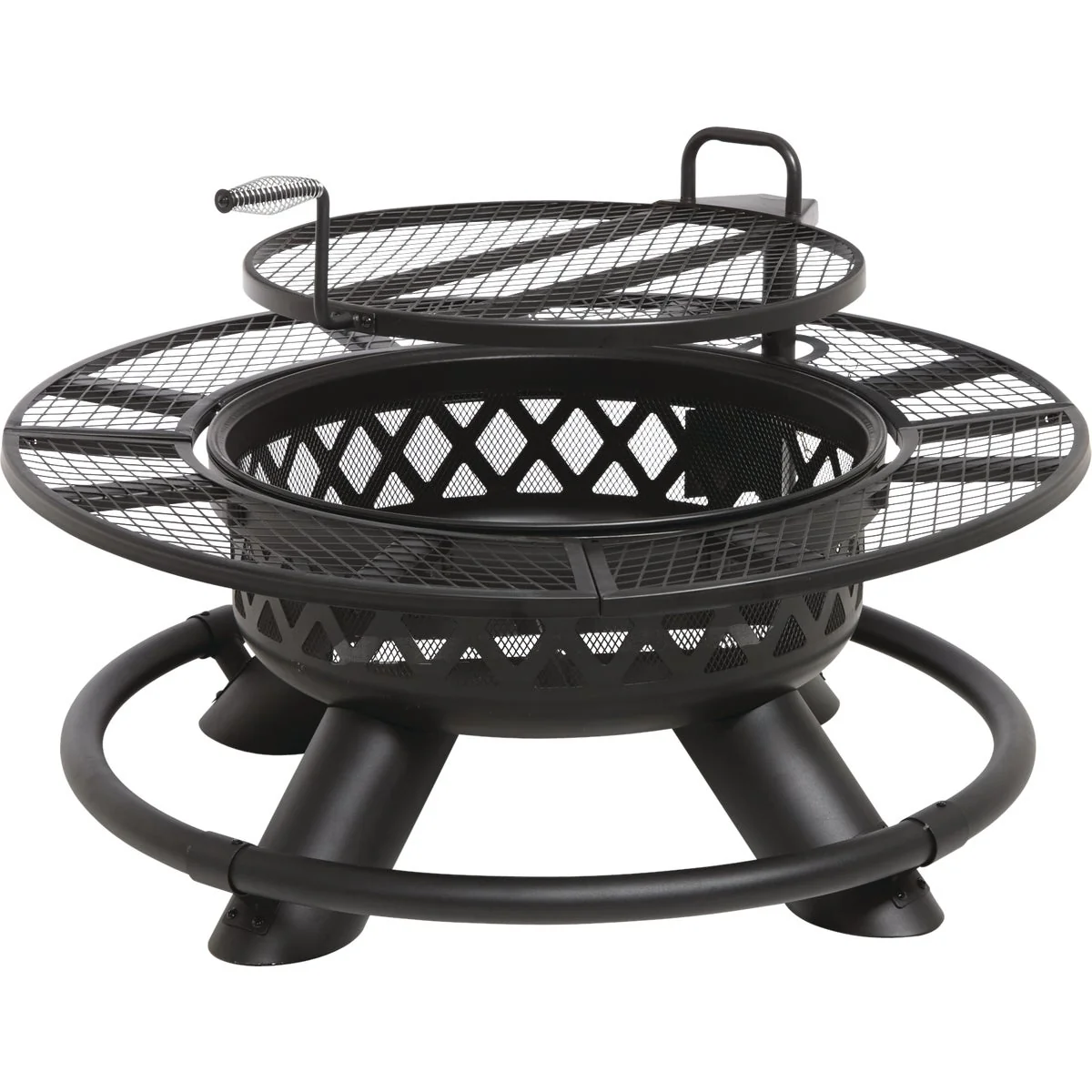 Contemporary Big Horn 47 In. Camp Black Round Steel Fire Pit Quality
