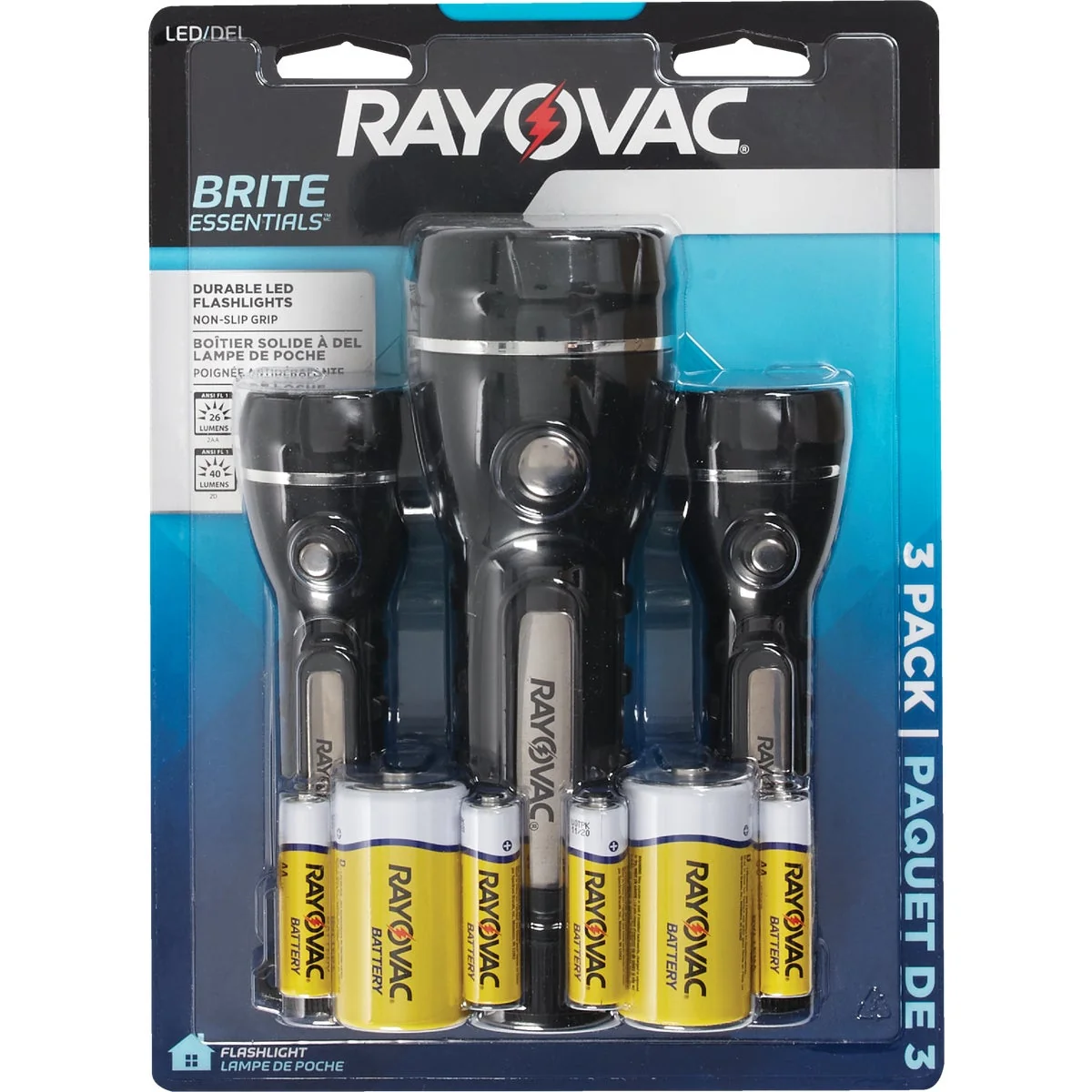 Easy-to-Use Rayovac Bright Essentials Rubber LED Flashlight Durable