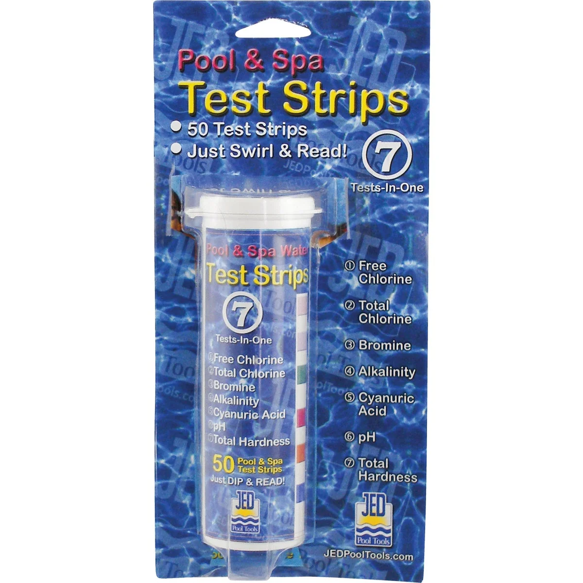 Flexible JED Pool and Spa 7 Tests-In-One Strips 50 Ct. Relaxed