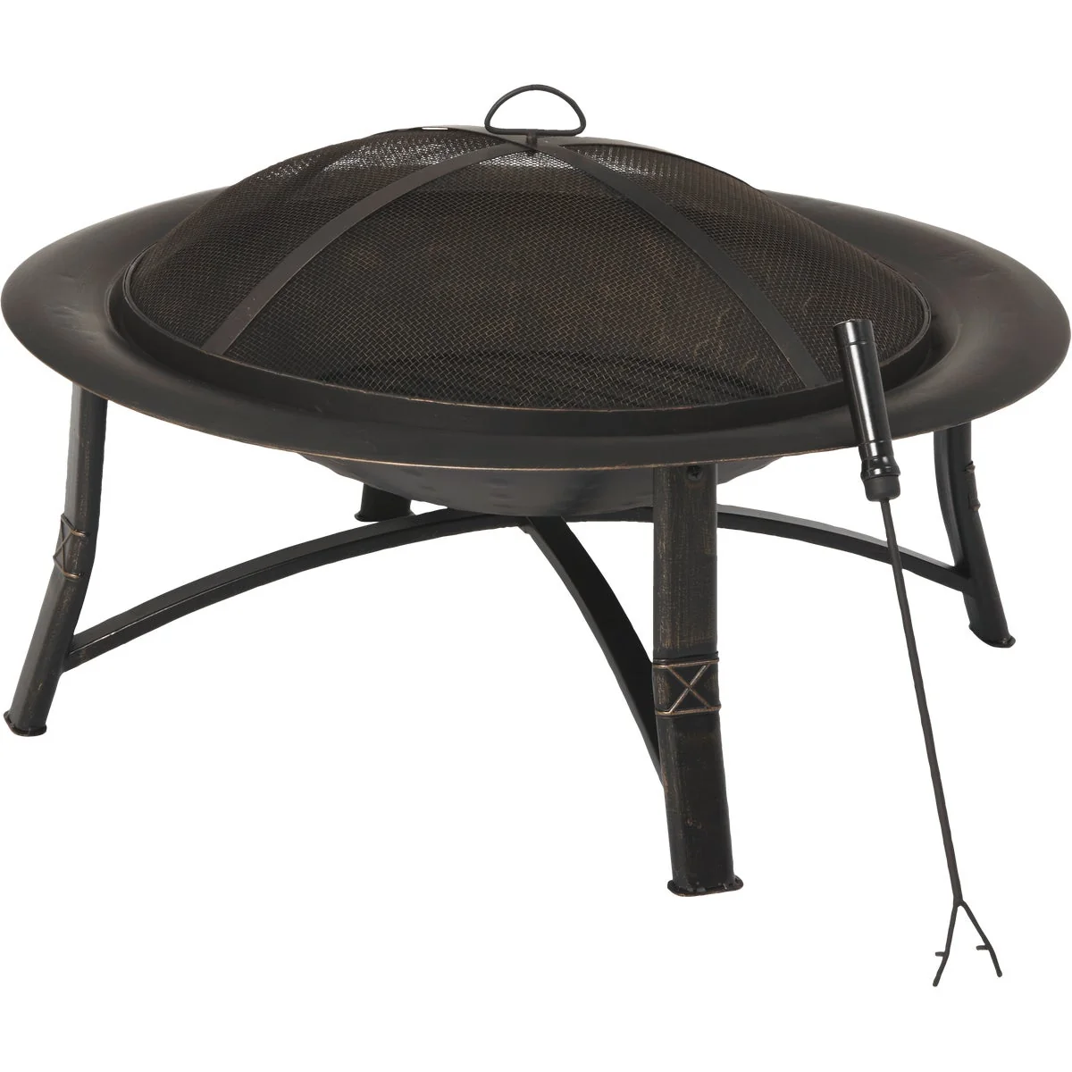 Versatile Outdoor Expressions 35 In. Antique Bronze Round Steel Fire Pit Fashionable