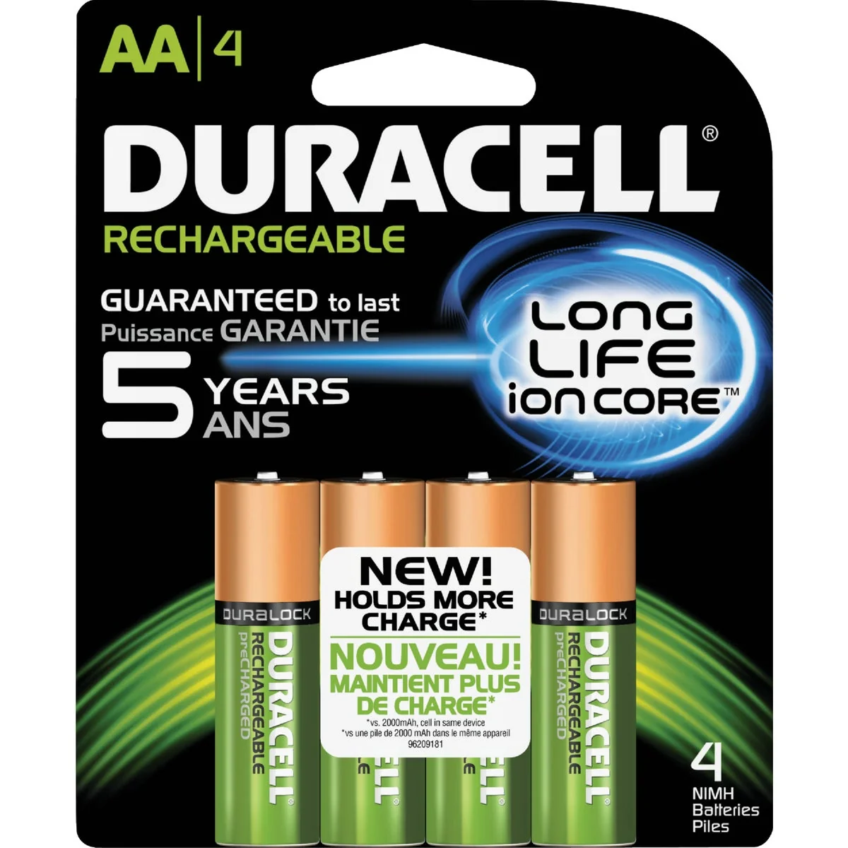 Smooth Duracell AA NiMH Rechargeable Battery 4-Pack Durable