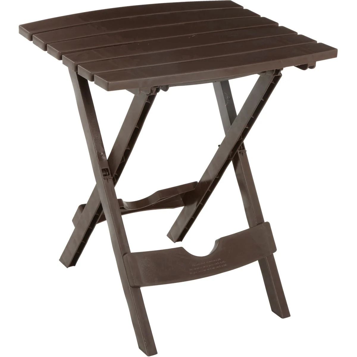 Effective Adams Quik-Fold Brown 15 In. x 17.5 In. Rectangle Resin Folding Side Table Traditional