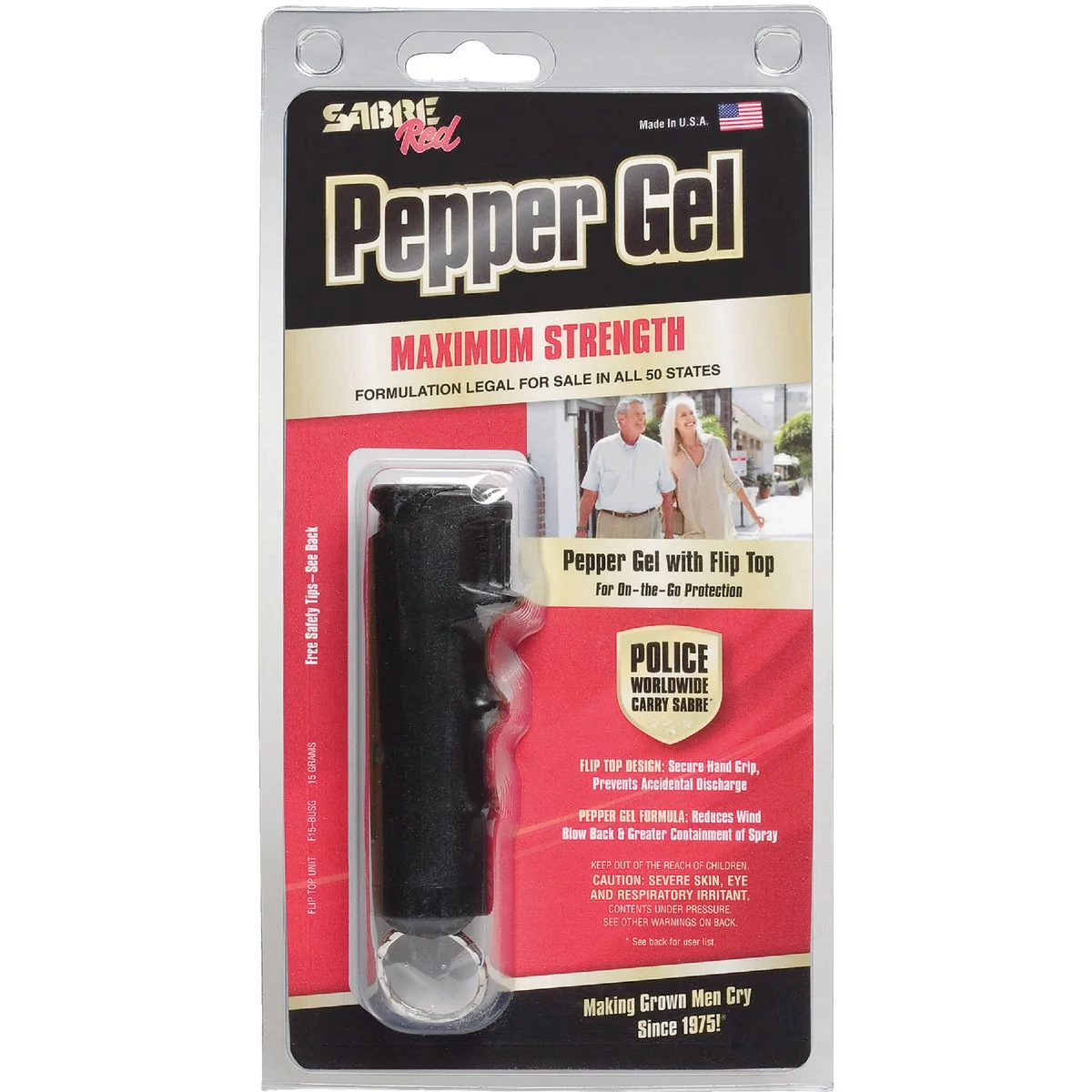 Superior Sabre Red 0.54 oz Black Flip Top Self-Defense Pepper Gel Expertly Made