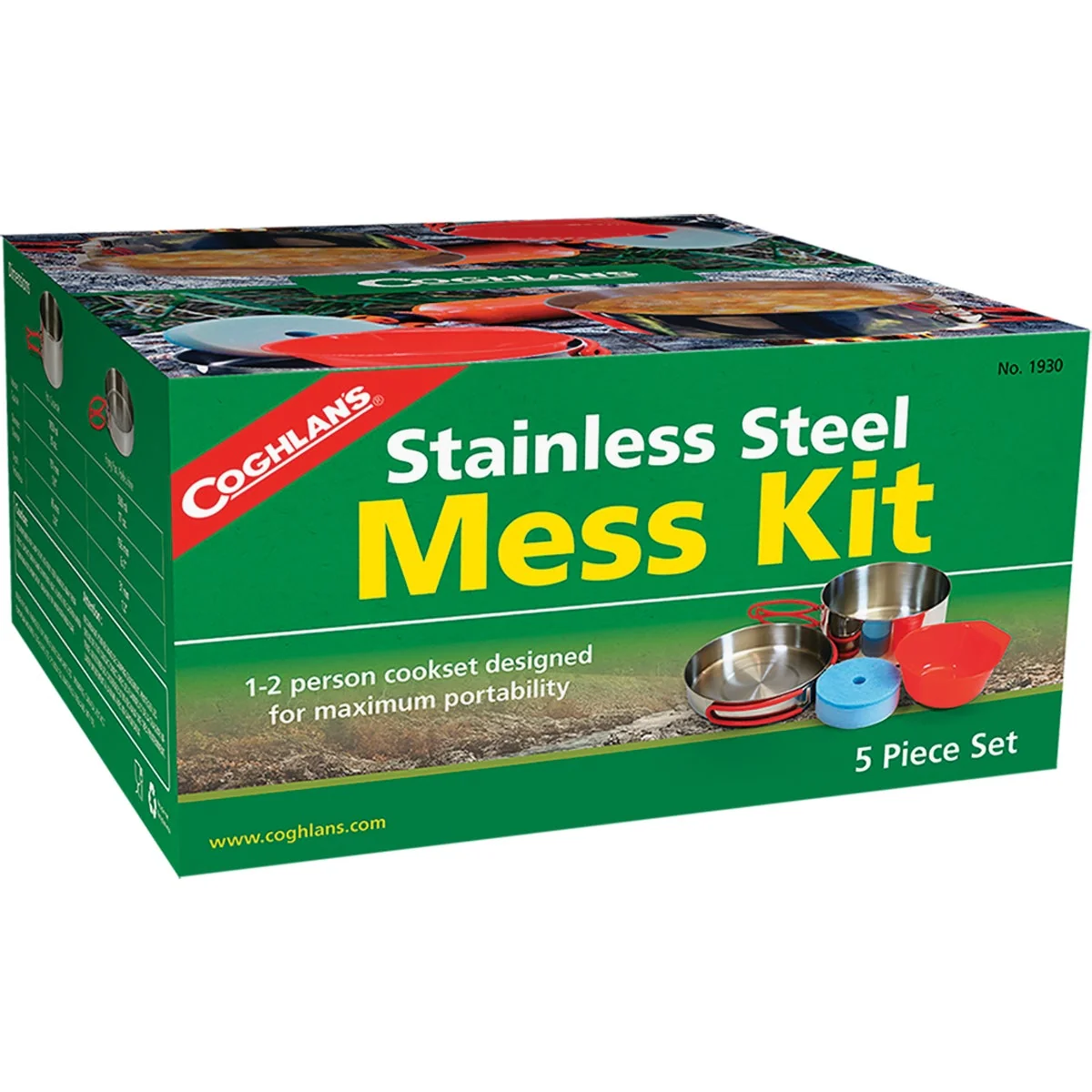 Organic Coghlans 5-Piece Stainless Steel Mess Kit with Cover Enhanced