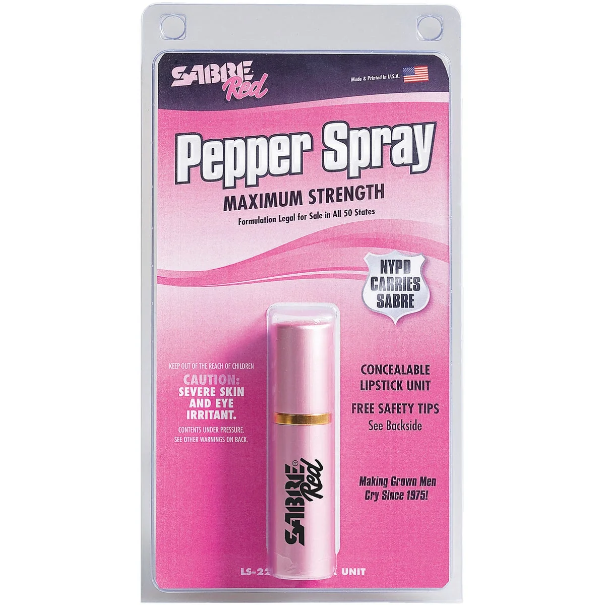 Efficient Sabre Red 0.75 oz Pink Lipstick Self-Defense Pepper Spray Enhanced