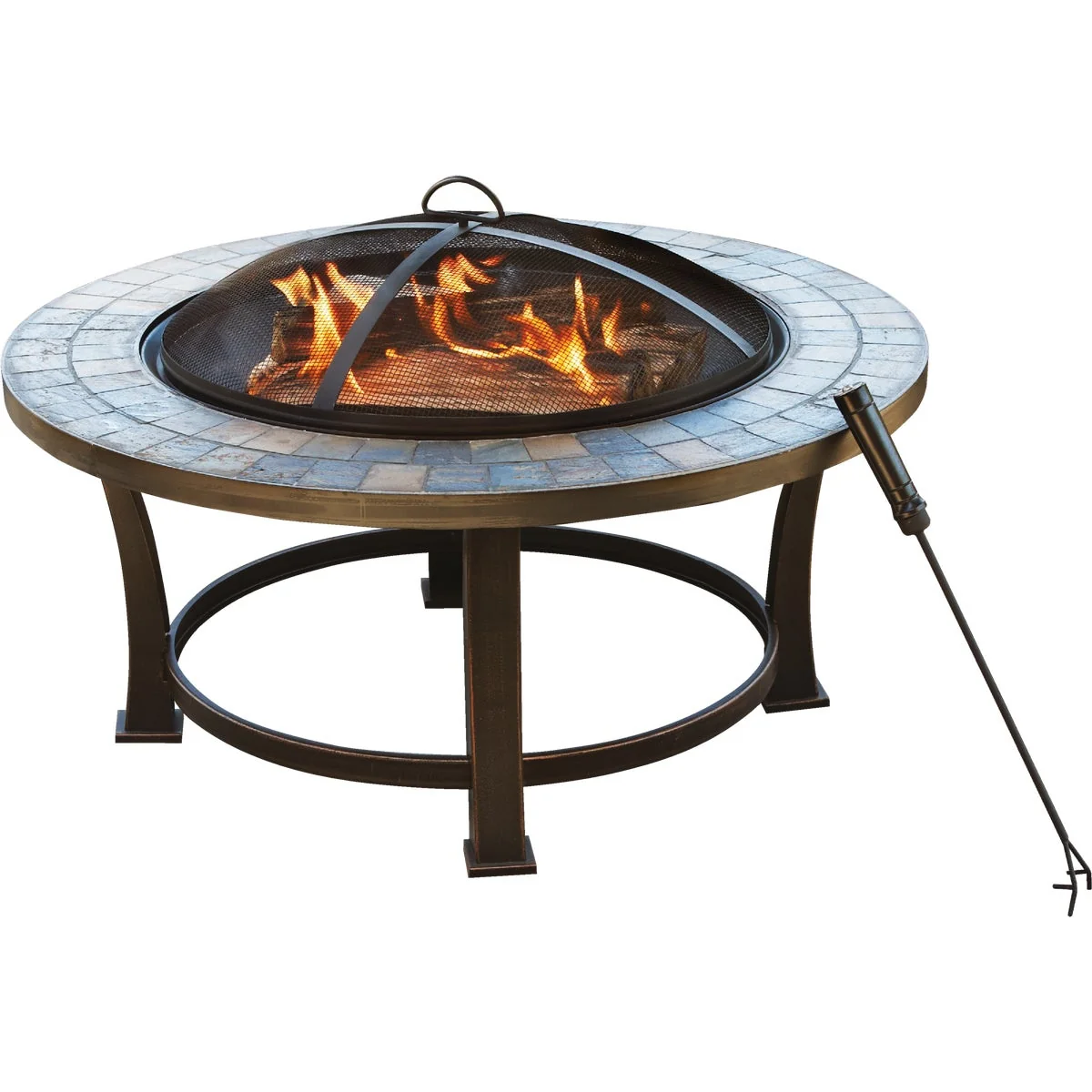 Healthy Outdoor Expressions 34 in. Antique Bronze Round Steel Fire Pit Versatile