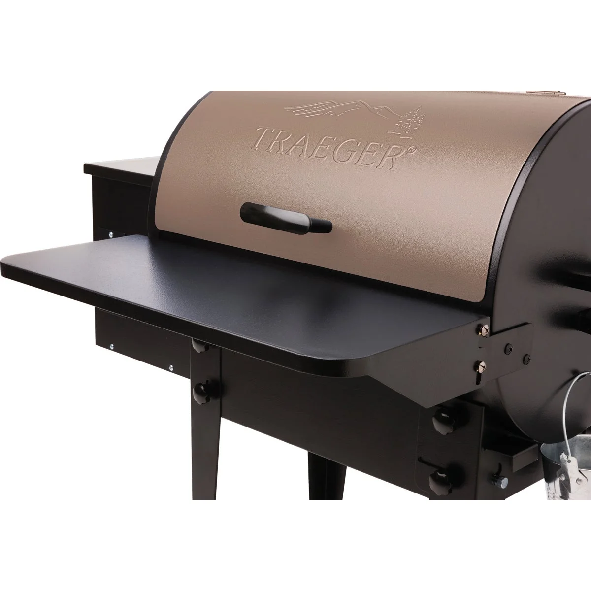 Stylish Traeger Tailgater 20 Series Front Folding 23.25 In. W. x 10 In. L. Steel Grill Shelf Artisan