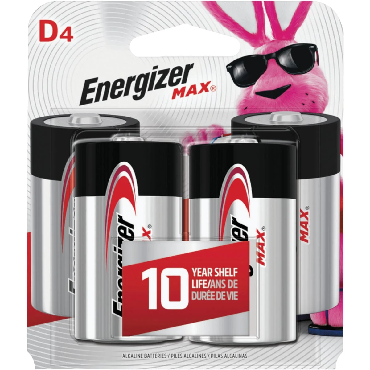 Recyclable Energizer Max D Alkaline Battery 4-Pack Excellent