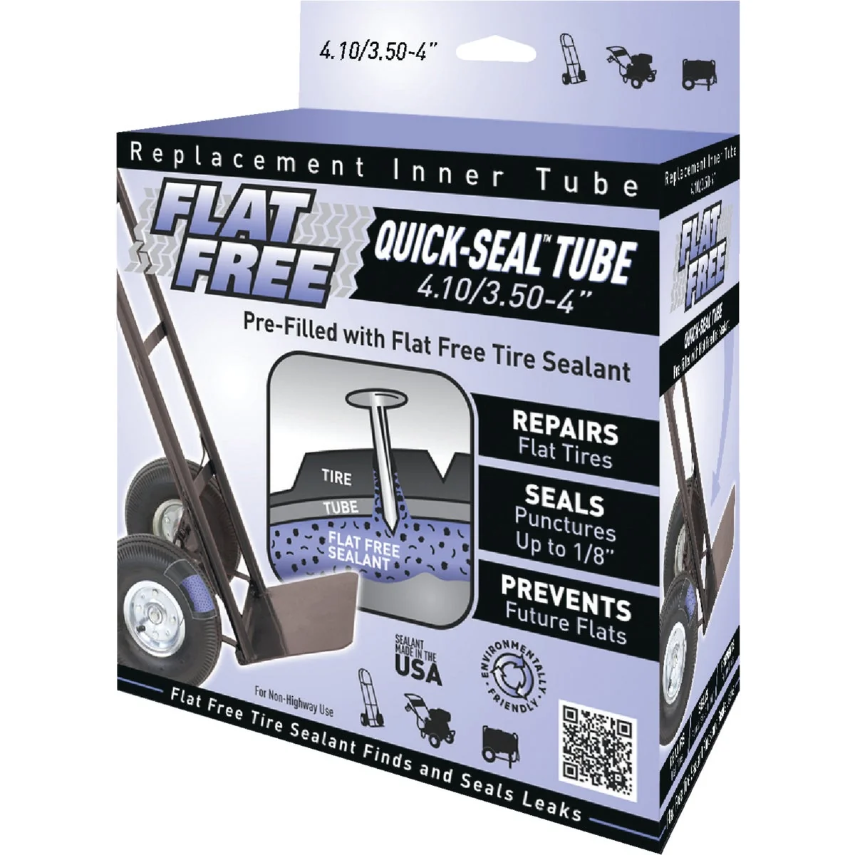Trusted Flat Sealant Filled 4 In. Hand Truck Tire Inner Tube Natural