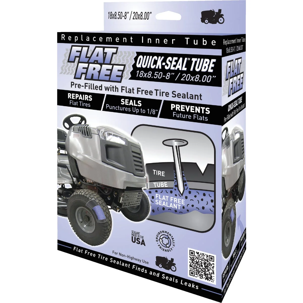Enhanced Flat Sealant Filled 8 In. Lawn Mower Tire Inner Tube Efficient