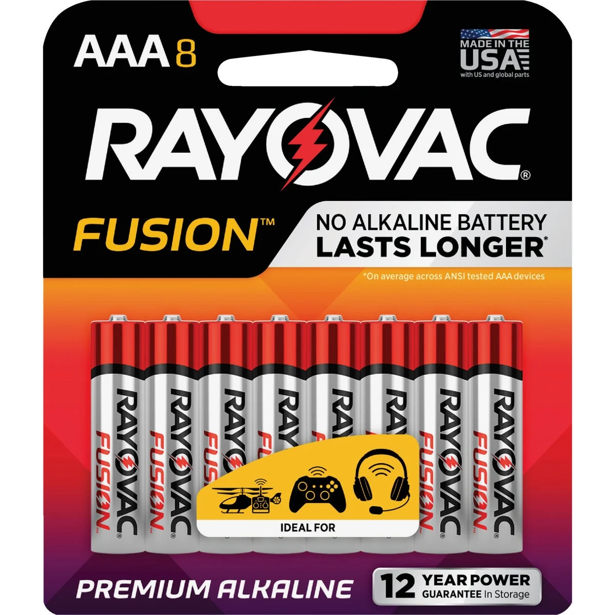 Healthy Rayovac Fusion AAA Alkaline Battery 8-Pack Green