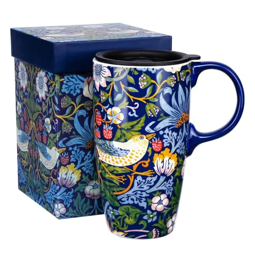 Durable 17oz Ceramic Travel Mug with Lid Handle Professional