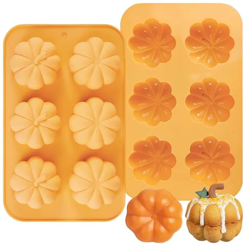 Selected Pumpkin Cake Molds Silicone 3D Pumpkin Cake Cupcake Pan Fall Candy Molds 12 Cavities Flexible