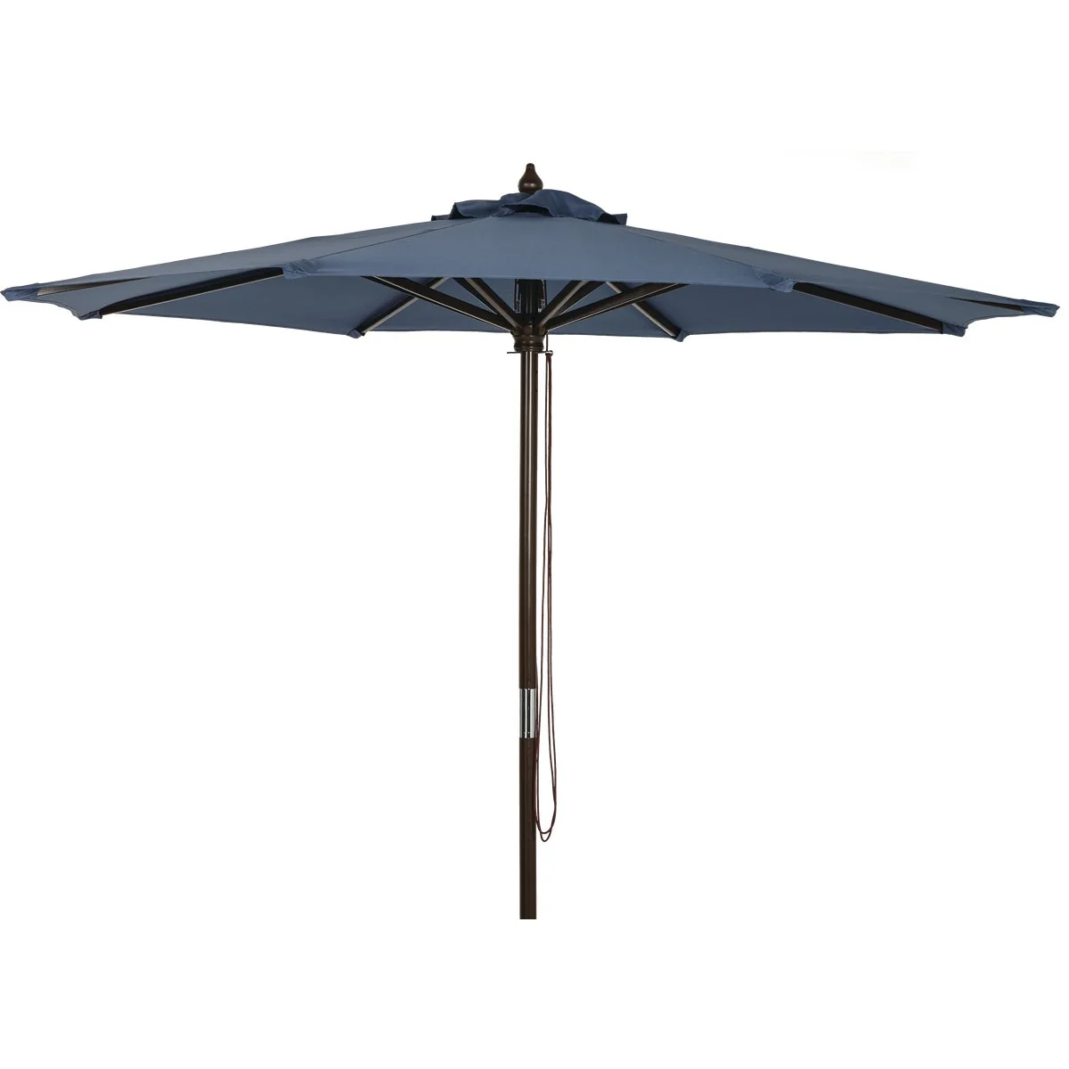 Certified Outdoor Expressions 7.5 Ft. Pulley Heather Blue Market Patio Umbrella with Chrome Plated Hardware Fine Crafted