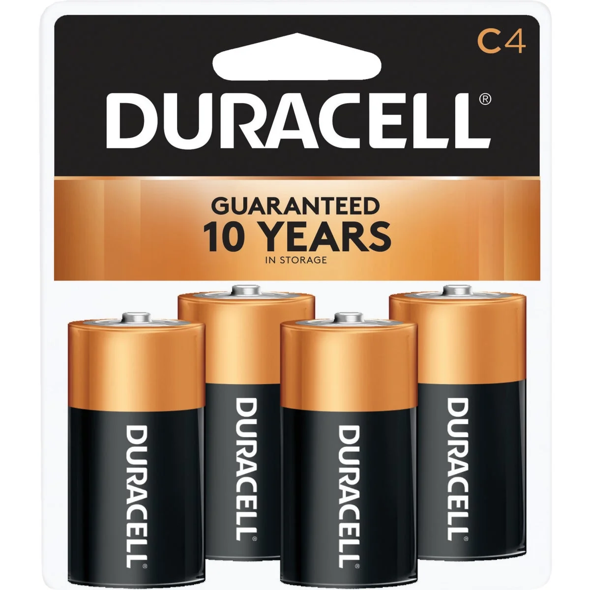 Secure Duracell CopperTop C Alkaline Battery 4-Pack Efficient