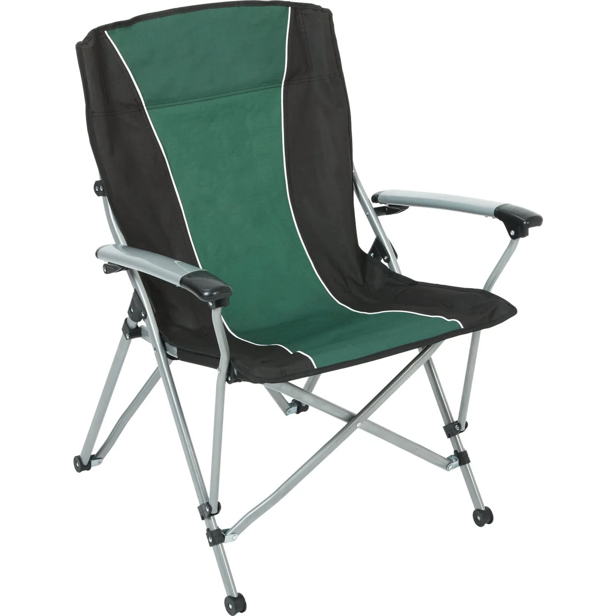 Trusted Outdoor Expressions Green Black Sling Flat Arm Folding Chair Refined