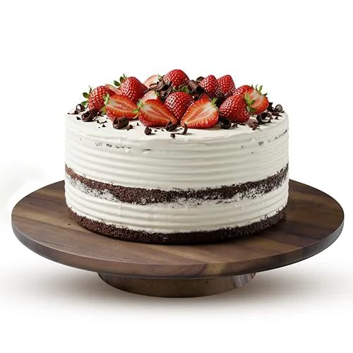 Efficient 13 Acacia Cake Stand Rotating with Non Fine Crafted