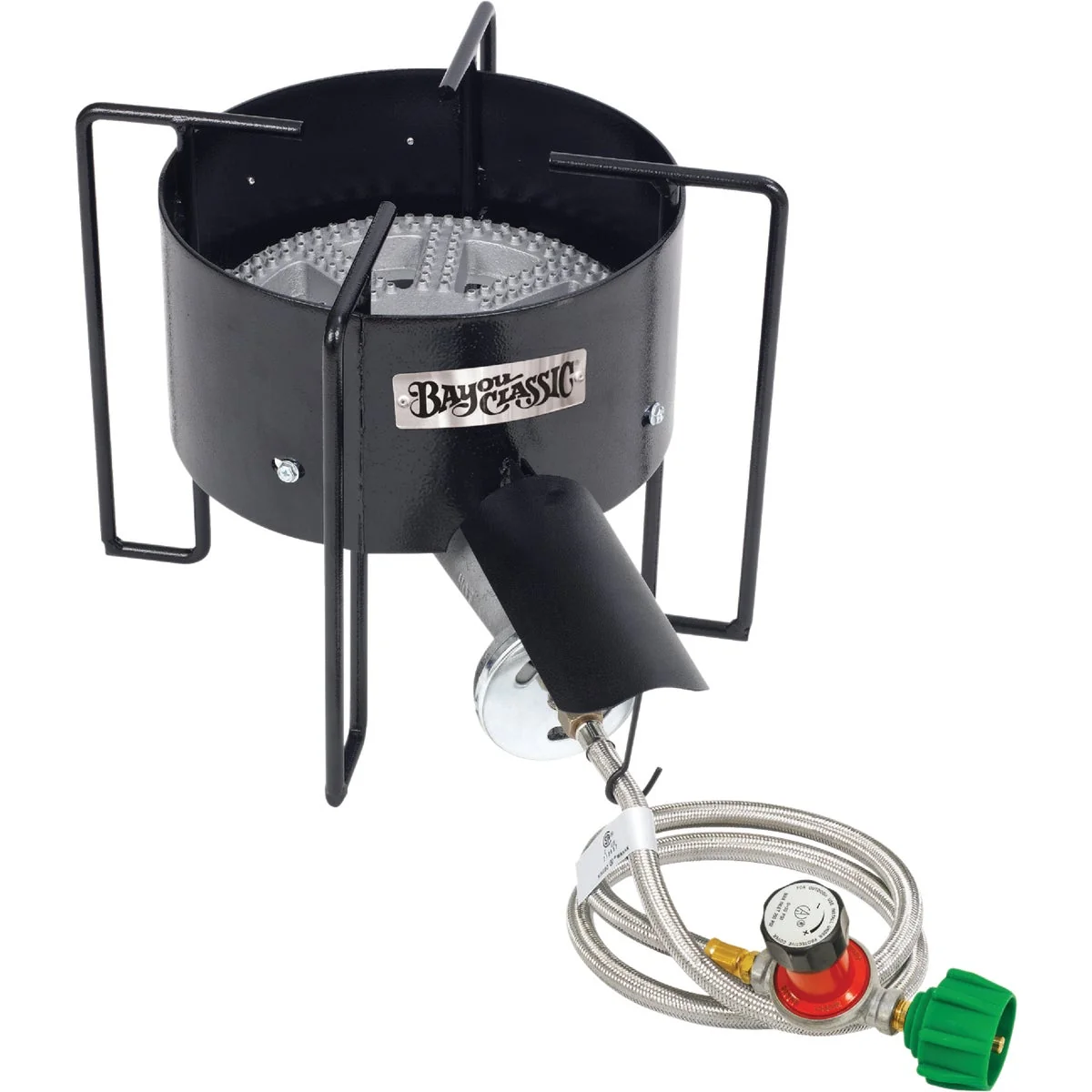 Proven Bayou Classic 210 000 BTU Banjo Propane Gas Single Burner Cast Iron Outdoor Cooker Fine