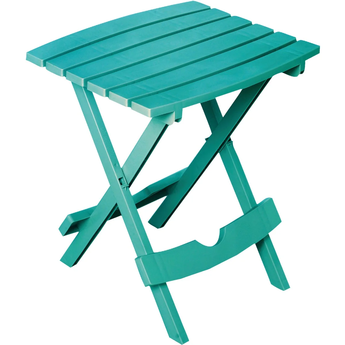 Recyclable Adams Quik-Fold Teal 15 In. x 17.5 In. Rectangle Resin Folding Side Table Breathable